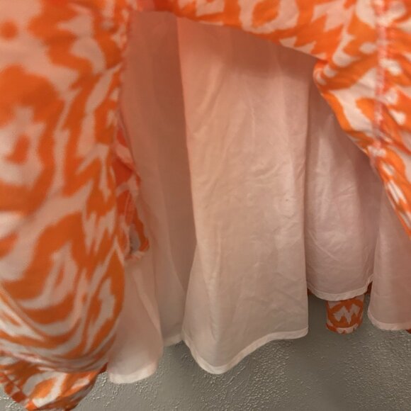 st barth cotton dress medium Orange Ruffle Cottagecore Quiet Luxury Italian - Picture 7 of 12